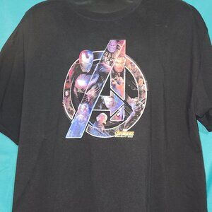Black Marvel Avengers Infinity War T-Shirt, Size 2X